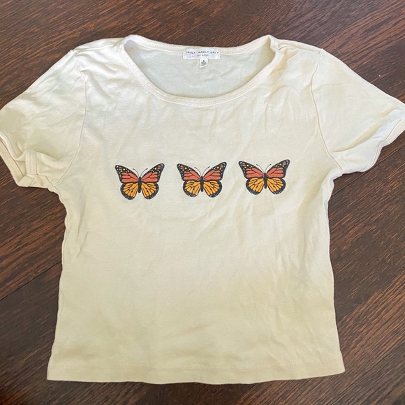 Brandy Melville Tops - Truly Madly Deeply Butterfly Cropped Tee